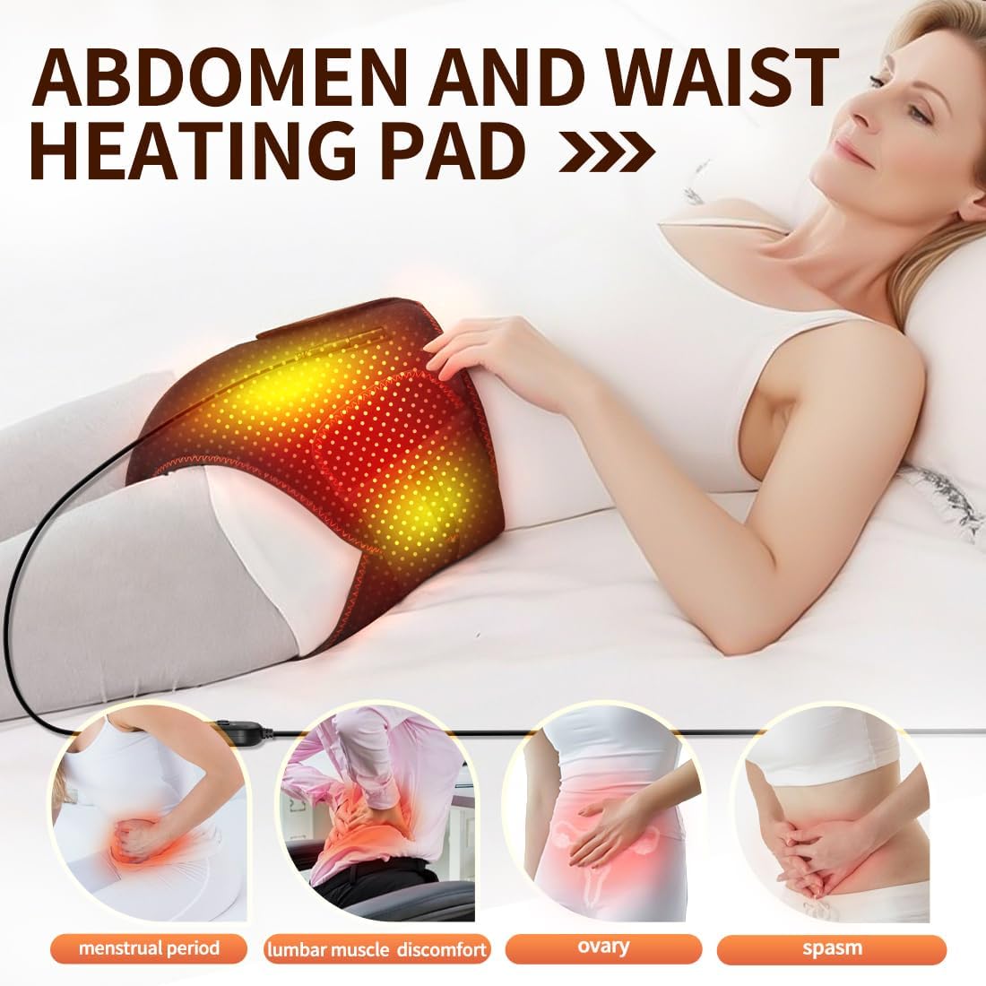 Heating and massaging period pad